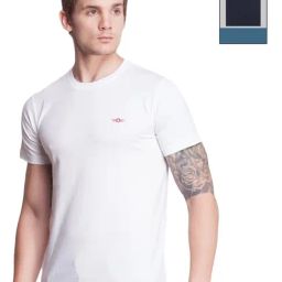 Force NXT White & Navy Cotton Regular Fit T-Shirt-image-91