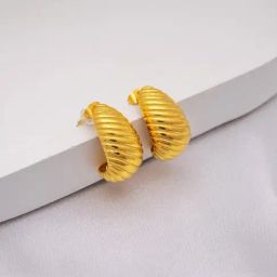 Perfectly Average Small Croissant Earrings-20