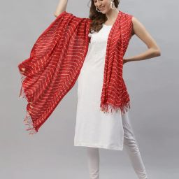 Stylum Red Bandhani Print Dupatta image 4