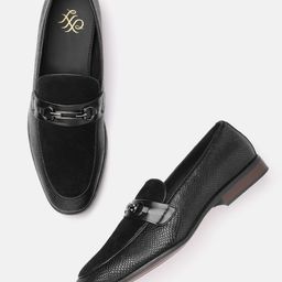 House of Pataudi Men Textured Formal Horsebit Loafers-picture-31