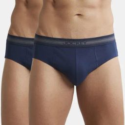 Jockey 1010 Dark Blue Super Combed Cotton Briefs with Stay Fresh Properties - Pack of 2-picture-42