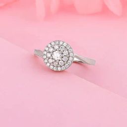 GIVA 925 Sterling Silver Girdled Shine Ring Fixed Size For Women-image-30