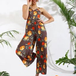 KASSUALLY Mauve Printed Jumpsuit-15