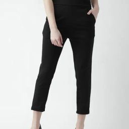 KASSUALLY Black Regular Fit Mid Rise Trousers-image-16
