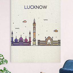 Gallery99 White Lucknow Canvas Unframed Painting-image-33