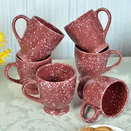 FABINALIV Brown & White Printed Ceramic Glossy Mugs Set of Cups and Mugs-39