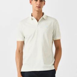 Van Heusen Beige Cotton Regular Fit Printed Polo T-Shirt-picture-0