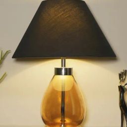 Kapoor Lamp Shades Amber & Pink Glass Fondi Finish Table Lamp-22