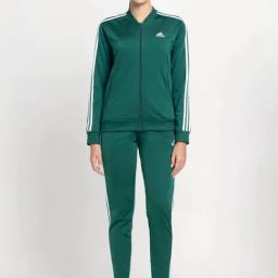 Adidas Green Striped Sports Jackets Track Pants Set-image-25