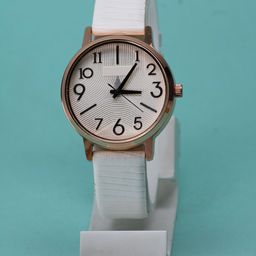 VIRAKTI Women Brass Dial & Leather Straps Round Reset Time Analogue Watch F-06-WHITE-G-image-20