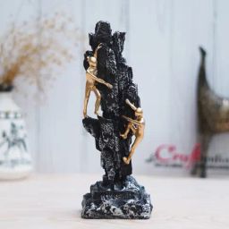 eCraftIndia Black Polyresin  2 Men Climbing on Rock Mountain Climbers Showpiece-image-20