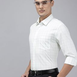 Arrow Manhattan Slim Fit Checked Pure Cotton Formal Shirt-image-47