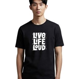 PULP Live Life Loud Typography Printed Pure Cotton T-Shirt-image-94