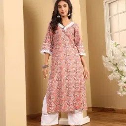 Varanga Peach Floral Printed Kurti-image-59