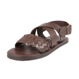 Hidesign Men Brown Leather Comfort Sandals-picture-6