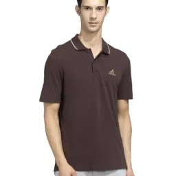 Adidas Brown Cotton Regular Fit Sports Polo-image-4