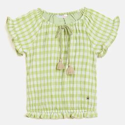 Elle Girls Green Chequered Top-image-66