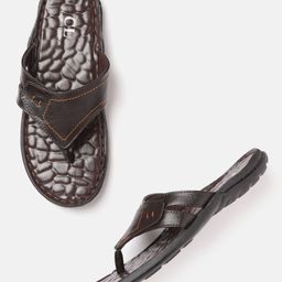 Carlton London Men Coffee Brown Solid Comfort Sandals-image-19