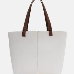 Kazo Off White Solid Large Tote Handbag-41