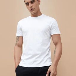 Code By Lifestyle White Cotton Regular Fit T-Shirt-image-83