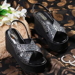 Bruno Manetti Women Open Toe Printed Wedge Heels-2