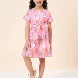 Stylo Bug Girls Tie and Dye Printed Flutter Sleeve Fit & Flare Dress-15