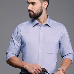 Raymond Pure Cotton Self Design Slim Fit Opaque Formal Shirt-image-50