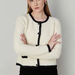 Code by Lifestyle Off-White Self Pattern Cardigan-10