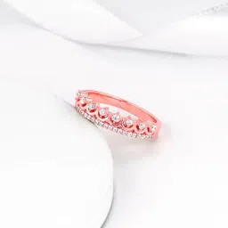 GIVA 925 Sterling Silver Rose Gold ReIna Ring Fixed Size For Women-image-74