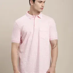 Turtle Peach Slim Fit Printed Polo T-Shirt-image-32