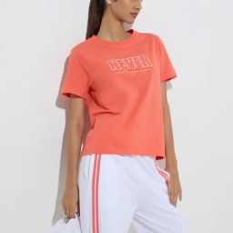 Studiofit by Westside Orange Text Design Cotton T-Shirt-image-60
