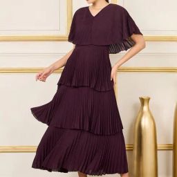 Styli Purple Pleated Maxi Dress-image-55