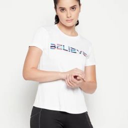 Clovia White Printed Round Neck T-Shirt-image-26