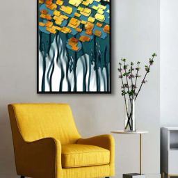 999Store Multicolor Canvas Abstract With Tree Canvas Wall Painting-8