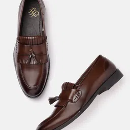 House of Pataudi Men Tasselled Formal Loafers-image-33