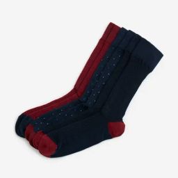 WES Lounge by Westside Wine Patterned Cotton-Blend Socks - Pack of 3-image-63
