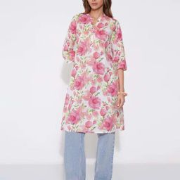 Rangmanch By Pantaloons Aurora Pink Regular Fit Floral Print Kurta-picture-44