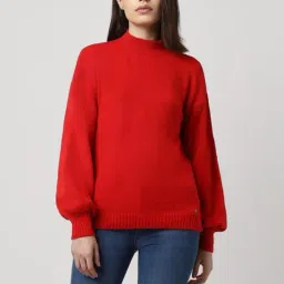 Van Heusen Red Self Pattern Sweater-picture-41