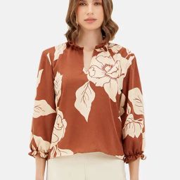 Kazo Brown Printed Top-image-22
