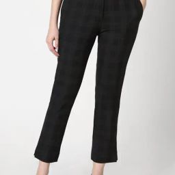 Van Heusen Black Chequered Formal Trousers-picture-30