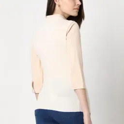 Van Heusen Cream Self Pattern Sweater image 2
