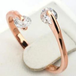 Oomph Gold Tone Cubic Zirconia Engagement Proposal Casual Ring-image-19