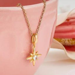 GIVA 92.5 Sterling Silver North Star Pendant with Chain for Women-image-6