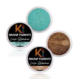 KINDED Makeup Pigments Loose Shimmer Powder Eyeshadow 01 Sea Green & 07 Copper Combo-33