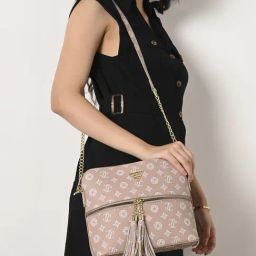 Lavie Pink Printed Sling Handbag-18