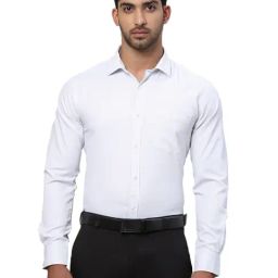 Park Avenue Grey Slim Fit Striped Shirt-picture-26