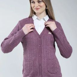 Monte Carlo Purple Regular Fit Self Pattern Cardigan-30