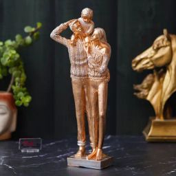 eCraftIndia Golden Polyresin  Beloved Family Human Figurines Showpiece-image-89