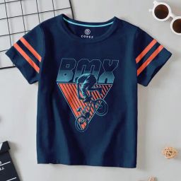 Codez Kids Navy Printed T-Shirt-image-40