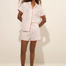 Wunderlove by Westside White Floral Printed Cotton Shirt and Shorts Set-picture-14